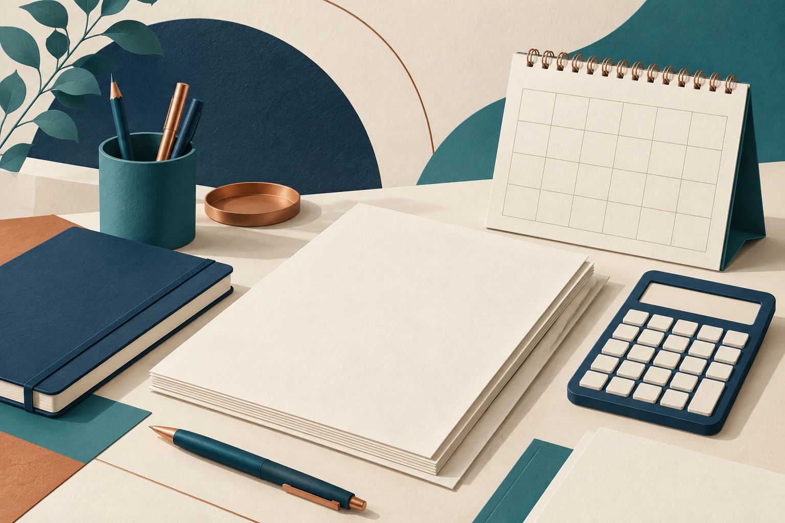 Illustration éditoriale de documents et outils de paie